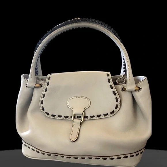 Dooney & Bourke NEW White Leather Satchel With Whip Stitching $498 MSRP NWT - Picture 5 of 16